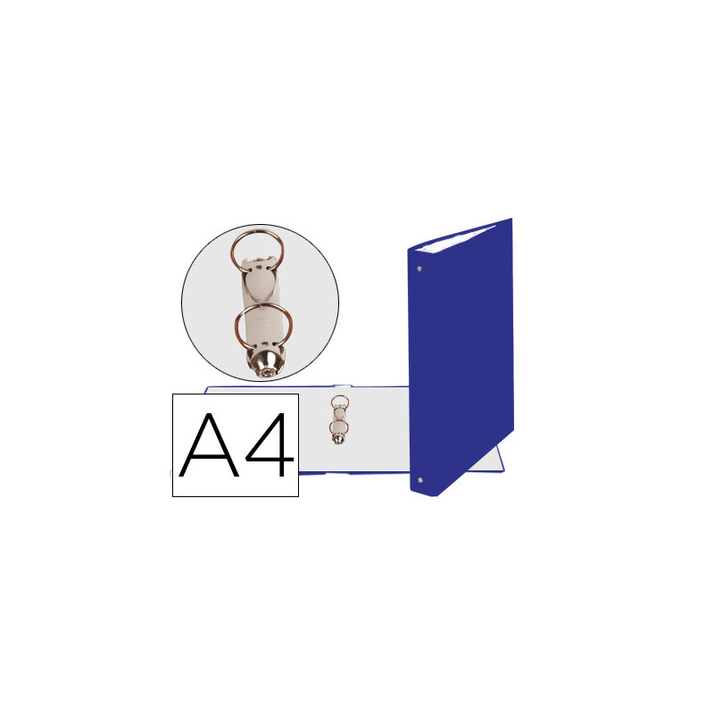 Carpeta de 2 anillas 30mm redondas exacompta din a4 carton forrado azul