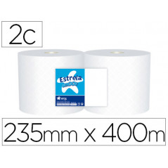 Papel secamanos industrial amoos 2 capas 235 mm x 400 mt paquete de 2 rollos