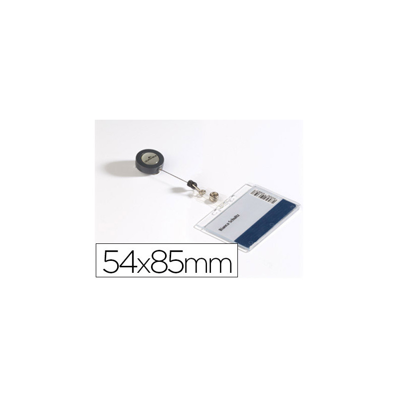 Identificador con cordon extensible durable uso vertical/horizontal 54x85 mm