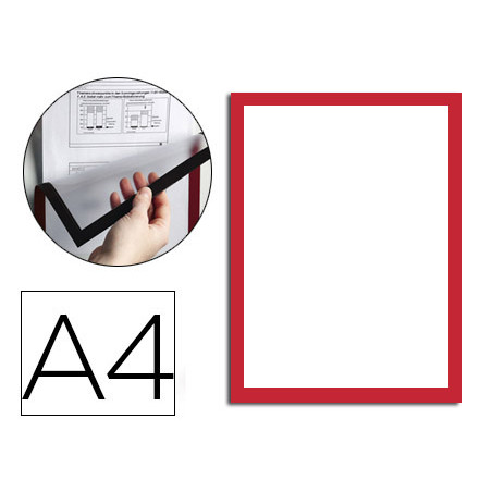 Marco porta anuncios durable magnetico din a4 dorso adhesivo removible para informacion de seguridad
