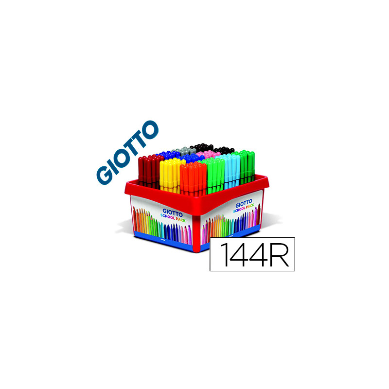 Rotulador giotto turbo color school pack de 144 unidades 12 colores x 12 unidades