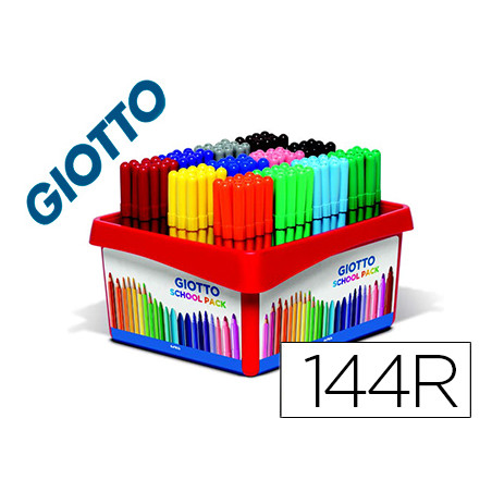 Rotulador giotto turbo color school pack de 144 unidades 12 colores x 12 unidades