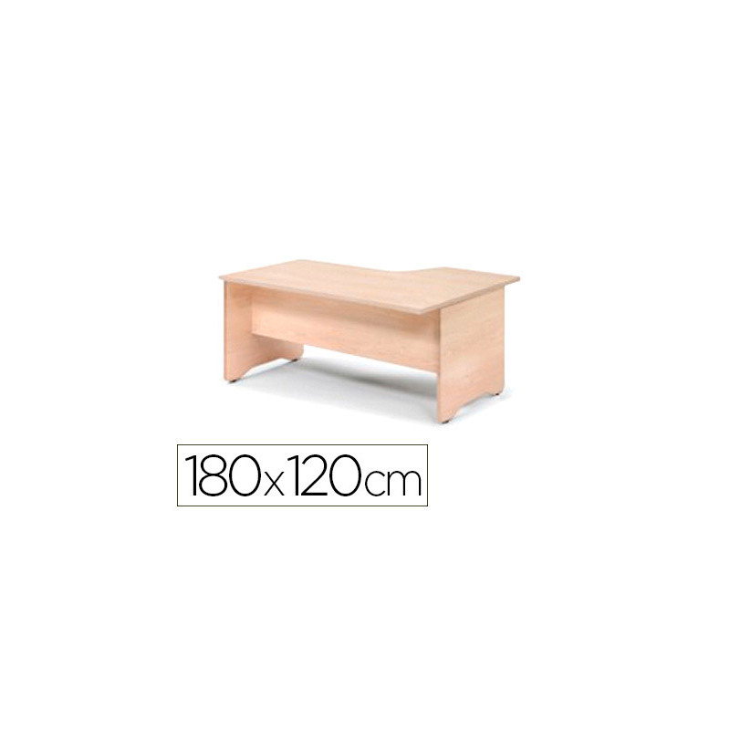 Mesa rocada serie work 180x110x76 cm izquierda acabado an02 gris/gris