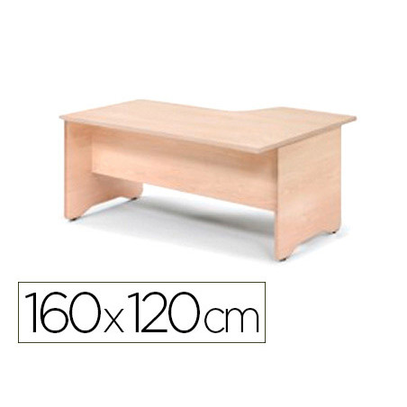 Mesa rocada serie work 160x120 cm izquierda acabado ab02 aluminio/gris
