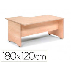 Mesa rocada serie work 180x120 cm derecha acabado ab02 aluminio/gris