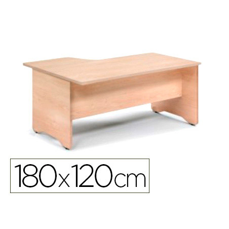 Mesa rocada serie work 180x120 cm derecha acabado ab02 aluminio/gris