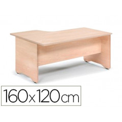 Mesa rocada serie work 160x120 cm derecha acabado ab02 aluminio/gris