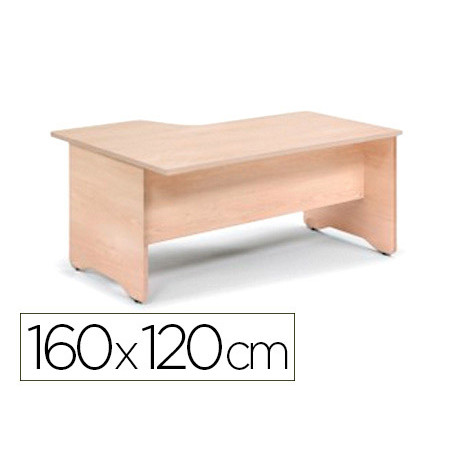 Mesa rocada serie work 160x120 cm derecha acabado ab02 aluminio/gris