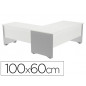 Ala para mesa rocada serie work 100x60 cm acabado an04 gris/blanco