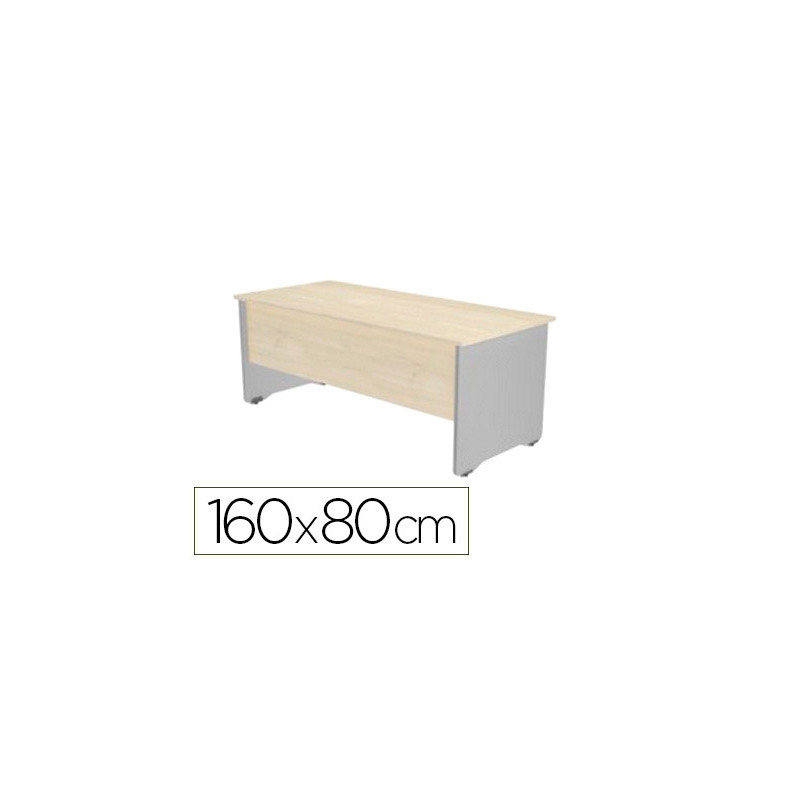 Mesa oficina rocada serie work 160x80 cm acabado an04 gris/blanco