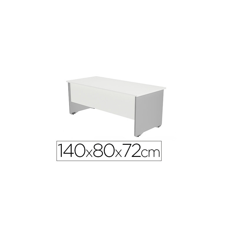 Mesa oficina rocada serie work 140x80 cm acabado an04 gris/blanco