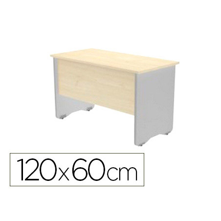 Mesa oficina rocada serie work 120x60 cm acabado ab04 aluminio/blanco