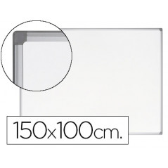 Pizarra blanca bi-office earth-it magnetica de acero vitrificado marco de aluminio 100 x 150 cm con bandeja para