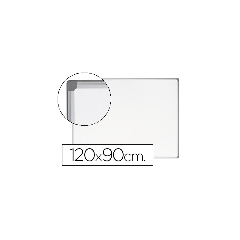 Pizarra blanca bi-office earth-it magnetica de acero vitrificado marco de aluminio 120 x 90 cm con bandeja para