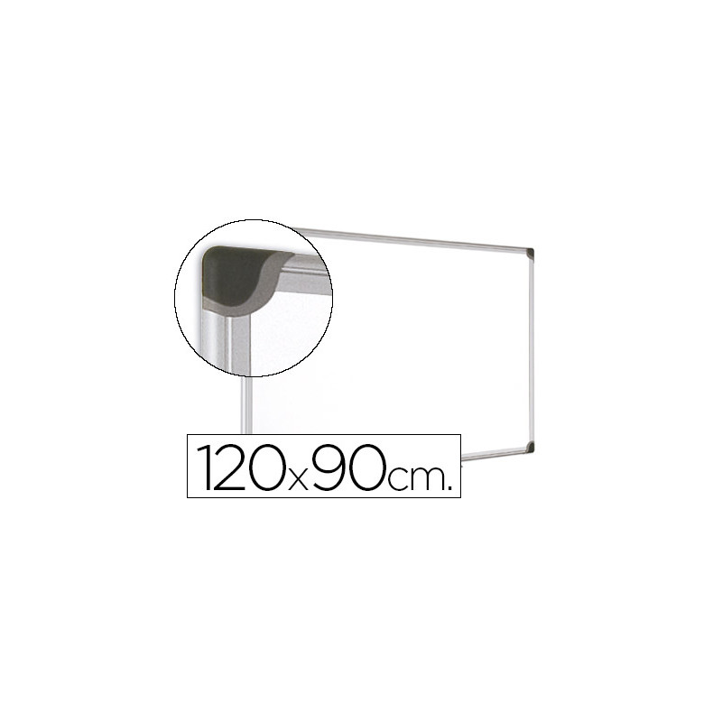 Pizarra blanca bi-office magnetica maya w ceramica vitrificada marco de aluminio 120 x 90 cm con bandeja para