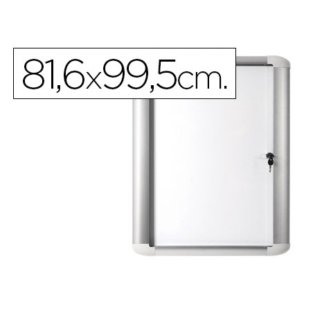 Vitrina de anuncio bi-office magnetica 816x995 mm para exterior con marco de aluminio y cerradura