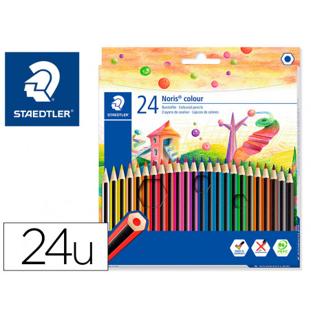 Lapices de colores staedtler wopex ecologico 24 colores en caja de carton