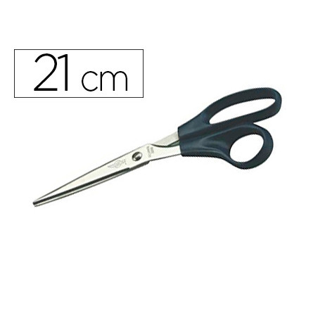 Tijera oficina faibo acero inoxidable 21 cm empuñadura ergonomica en blister