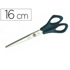 Tijera oficina faibo acero inoxidable 16 cm empuñadura ergonomica en blister