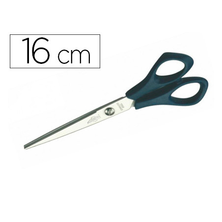 Tijera oficina faibo acero inoxidable 16 cm empuñadura ergonomica en blister