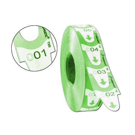 Tickets turnomatic 31x67 mm color verde rollo 4000 tickets