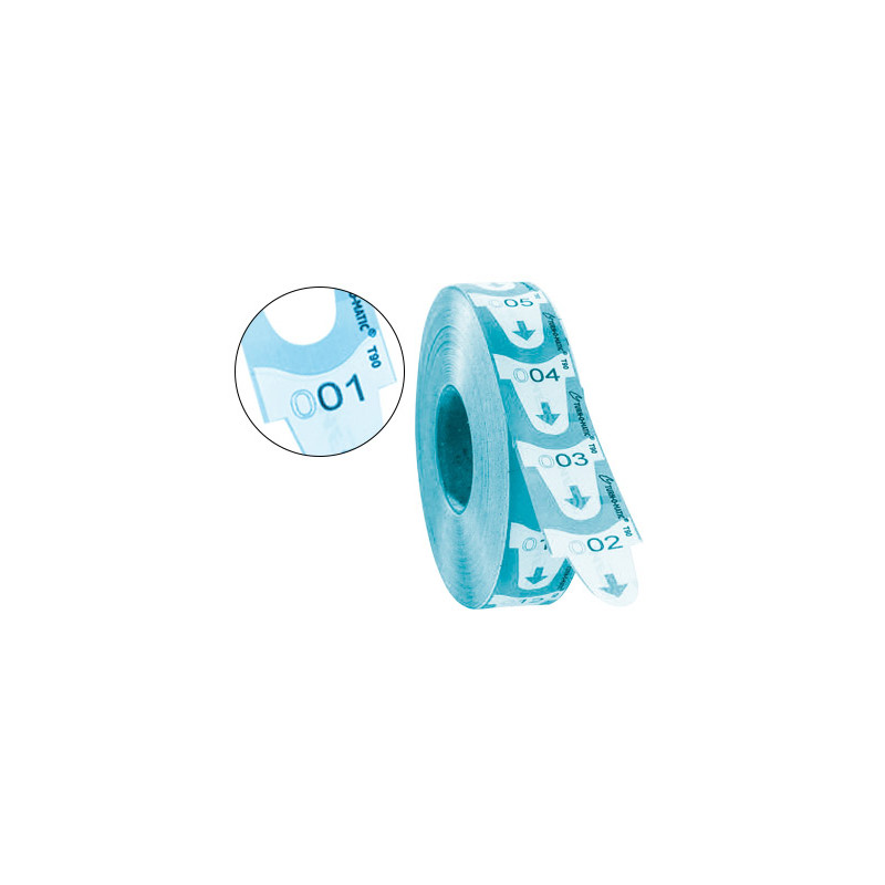 Tickets turnomatic 31x67 mm color azul rollo 4000 tickets