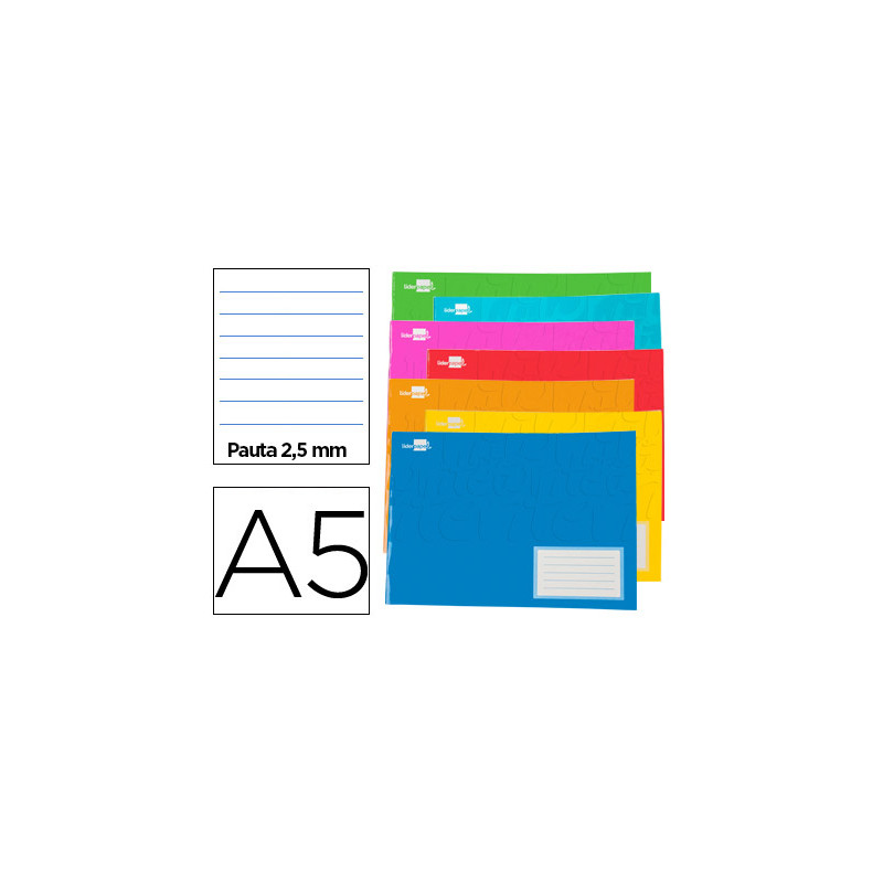 Libreta liderpapel smart a5 apaisada 32h 60gr pauta 2,5 mm con margen