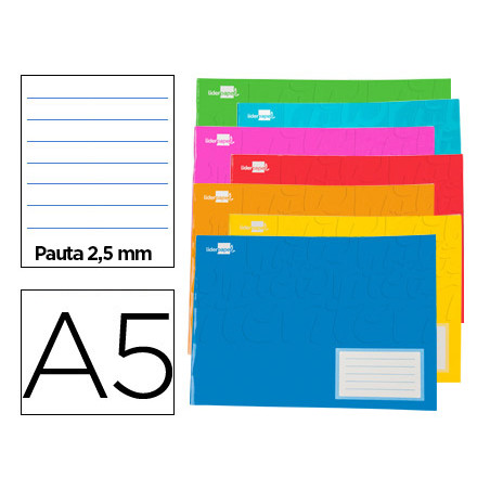 Libreta liderpapel smart a5 apaisada 32h 60g/m2 pauta 2,5 mm con margen