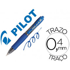 Boligrafo pilot g-2 pixie azul tinta gel retractil sujecion de caucho