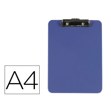 Portanotas q-connect plastico din a4 azul 3 mm