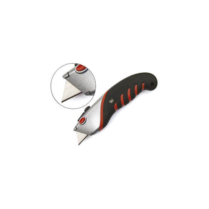 Cuter q-connect metalico ancho aleacion de aluminio - 2 cuchillas de repuesto - cuchilla 19 mm xd-8300 blister 1 unida