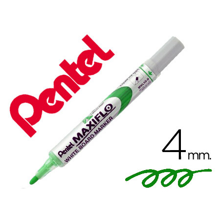 Rotulador maxiflo pentel para pizarra blanca color verde