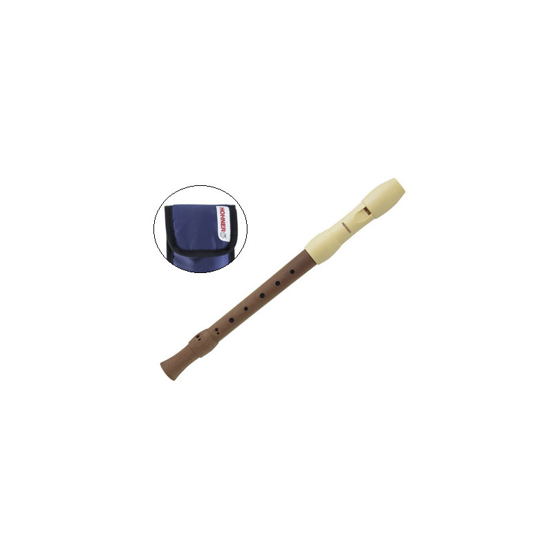 Flauta hohner alegra madera peral dos piezas con boquilla plastico marfil en funda azul