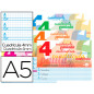 Libreta liderpapel pautaguia tapa cartoncillo 32 hojas din a5 70 gr cuadriculado pautado 4 mm apaisado con margen