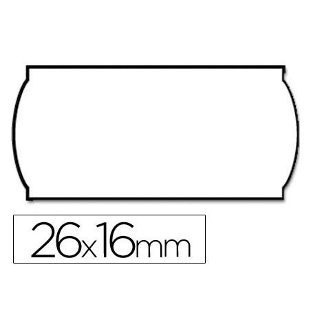 Etiquetas meto onduladas 26 x 16 mm blanca adh.2 rollo 1200 etiquetas troqueladas (p+t) para etiquetadora tovel