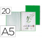 Carpeta liderpapel escaparate con espiral 20 fundas polipropileno din a5 verde
