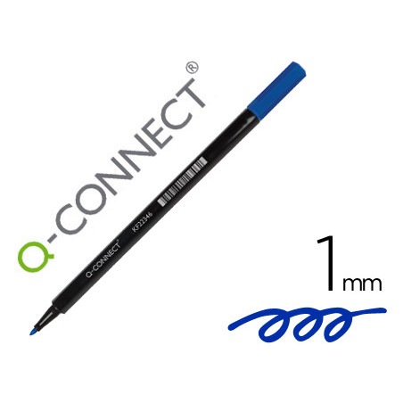 Rotulador q-connect punta de fibra azul - punta redonda 1 mm