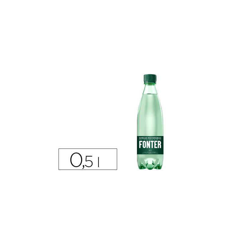 Agua mineral natural con gas fonter botella de 500ml