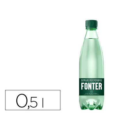 Agua mineral natural con gas fonter botella de 500ml