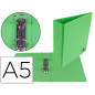 Carpeta de 2 anillas 40 mm redondas liderpapel a5 carton forrado pvc verde