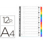 Separador exacompta cartulina juego de 12 separadores din a4 multitaladro color blanco