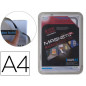Marco porta anuncios djois magneto din a4 con 4 bandas magneticas en el dorso color plata pack de 2 unidades