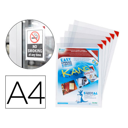 Funda de presentacion tarifold adhesiva removible din a4 con esquina magnetica capacidad para 10 hojas pack 5 unidades