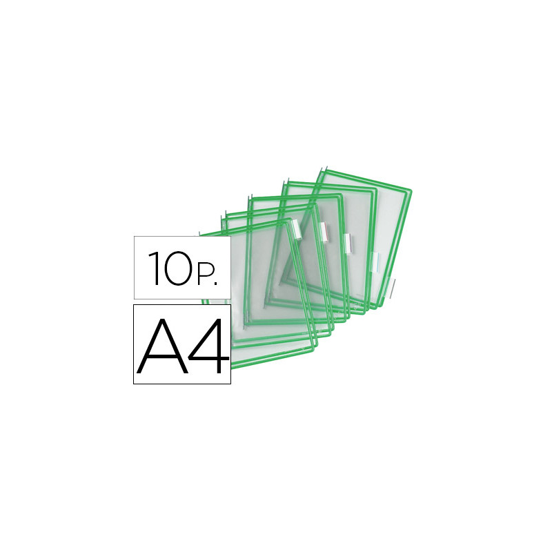 Funda para portacatalogo djois din a4 color verde pack de 10 unidades