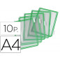 Funda para portacatalogo djois din a4 color verde pack de 10 unidades