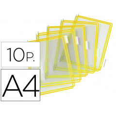 Funda para portacatalogo tarifold din a4 color amarillo pack de 10 unidades