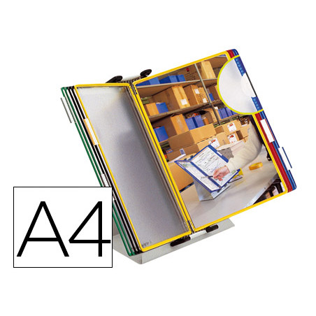 Portacatalogo sobremesa pvc tarifold con 10 fundas din-a4 colores surtidos