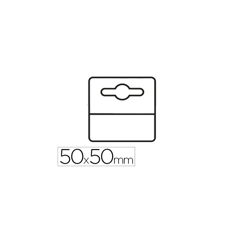 Etiqueta colgador adhesiva djois en pvc 50x50 mm pack de 1000 unidades