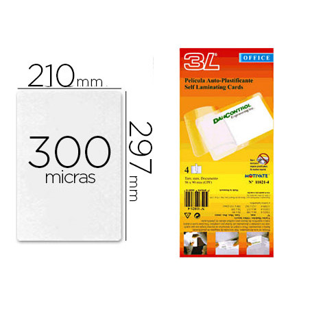 Bolsa de plastificar djois manual en frio 300 mc din a4 con dorso adhesivo pack 10 unidades