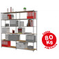Estanteria paperflow metalica 6 estantes 80 kg por estante 200x100x35 cm modulo adicional